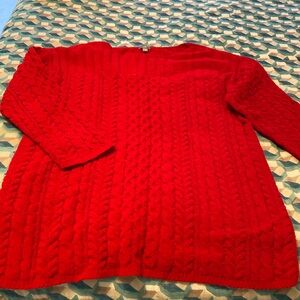 Oversized Red Chenille Sweater